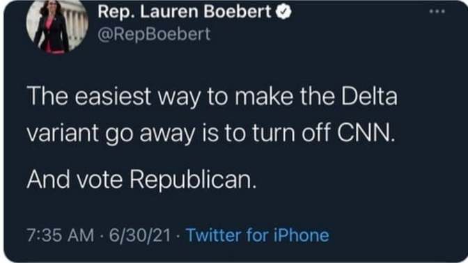 Would "Voting Republican" and "Keeping OAN, Fox News and NewsMax" get rid of the Delta Variant - But didn't "Voting Republican" got us here?