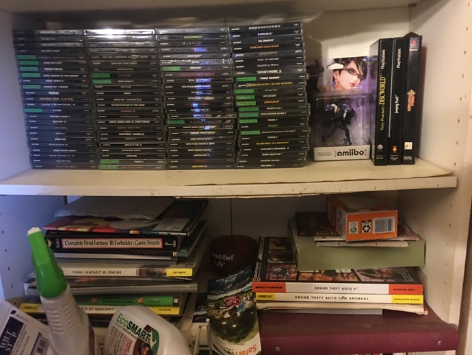 All my small jewel case ps1 games. Couple long boxed ones too (and strategy guides underneath)