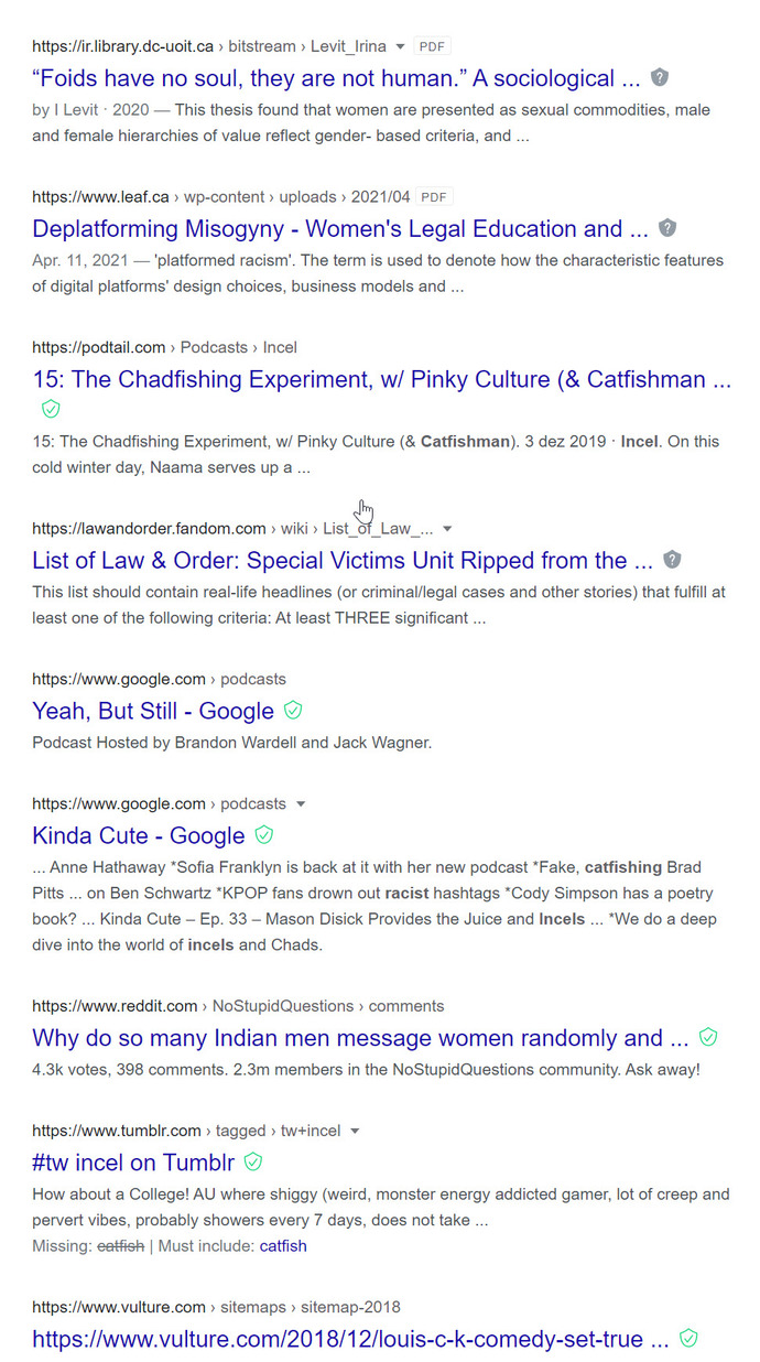 I googled racist incel catfish perverts and GaG was the top result. Does this surprise you?
