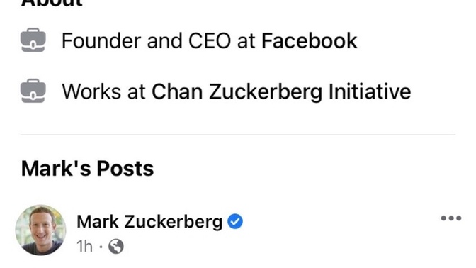 Why did mark zuckerberg deleted his own post?