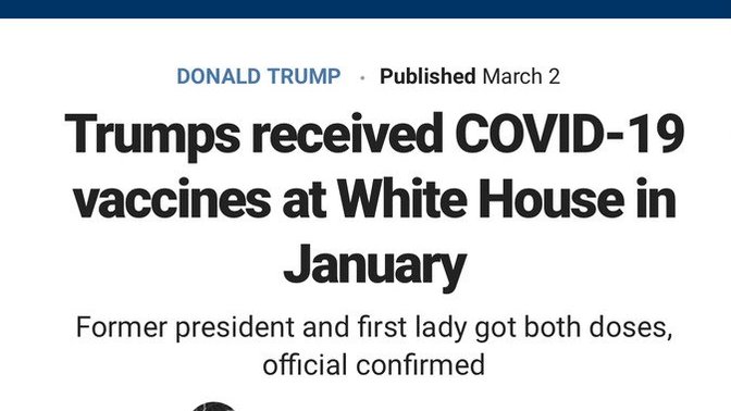 What do ANTI-VAXXERS have to say about Trump getting the vaccine himself back in March?