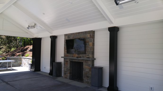 65" TV, 5.1 surround, WiFi for outdoor pavilion