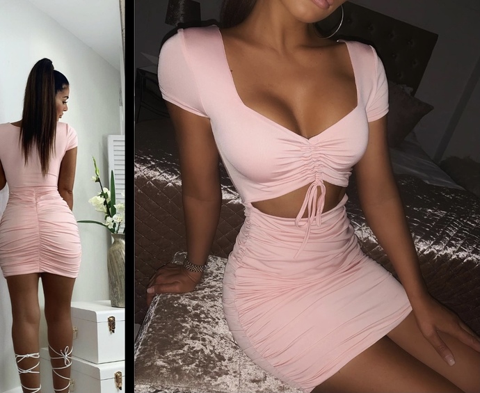 Which dress suits better for bleach blonde hair?