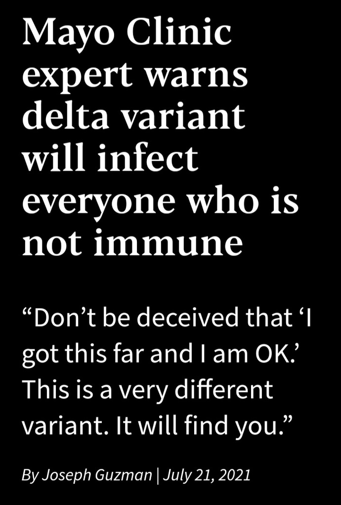 Mayo Clinic Expert Claims Delta Will Find You. Agree or Disagree?