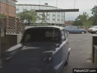 Why does Mr. Bean hate the 3 wheel blue car?
