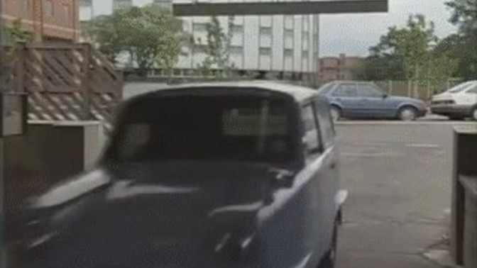 Why does Mr. Bean hate the 3 wheel blue car?