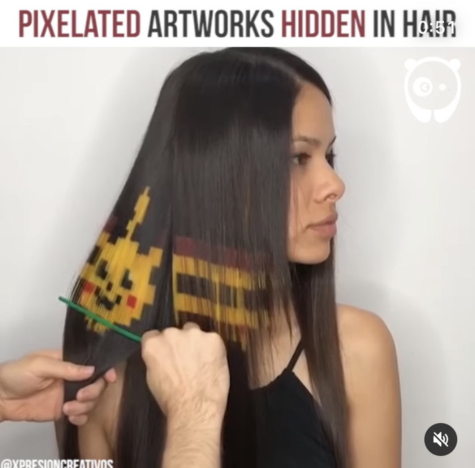 Would you do this to your hair where the outside of your hair normal but the inside is pixelated? If you would then which one?