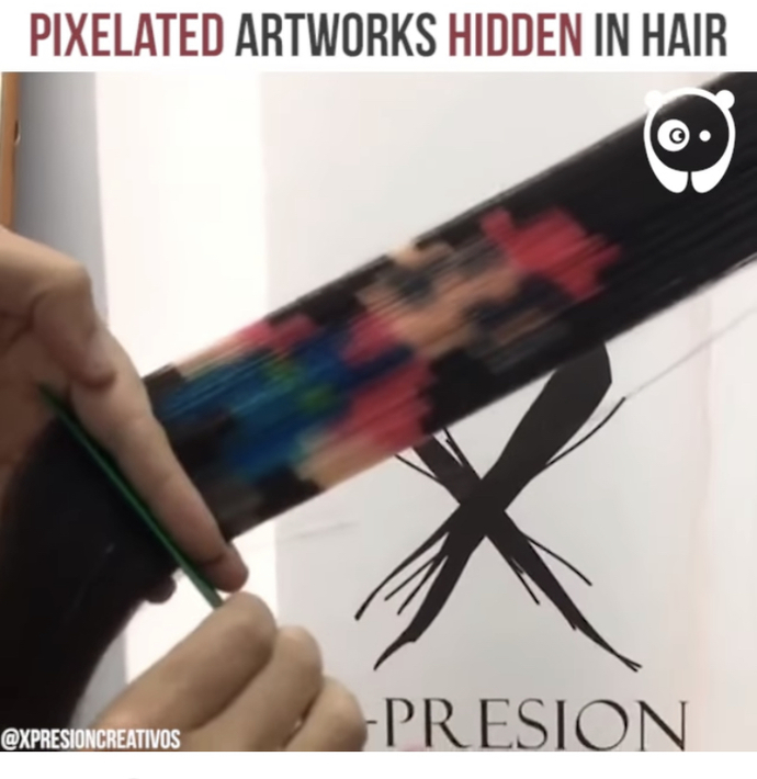 Would you do this to your hair where the outside of your hair normal but the inside is pixelated? If you would then which one?