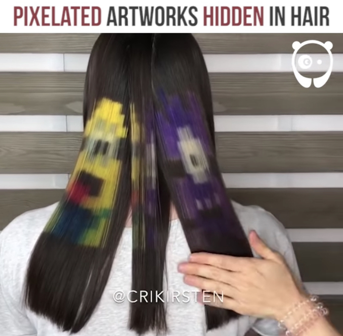 Would you do this to your hair where the outside of your hair normal but the inside is pixelated? If you would then which one?