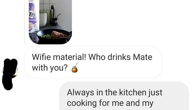 Was my reply to his "wifey" comment embarassing?