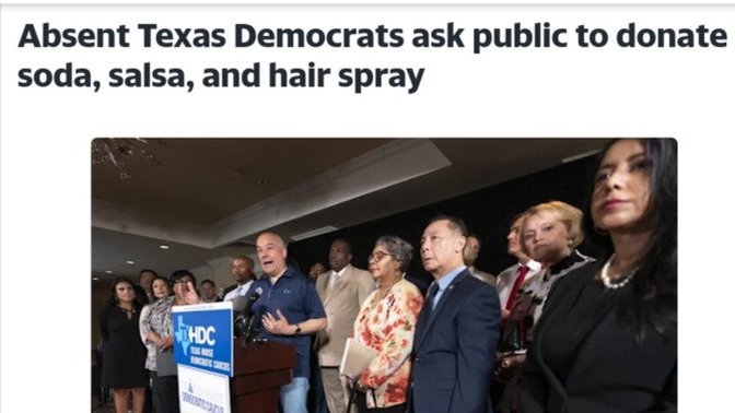Would you send Dr. Pepper to the Texas lawmakers who fled the state (they're also accepting money)?