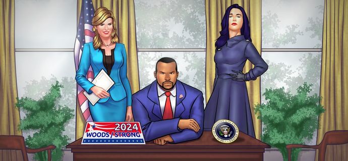 Vice CiC Sara Strong, Commander-in-Chief Woods, First Lady Zorah.