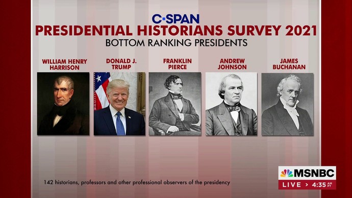 The survey was done among historians by c-span, not msnbc.