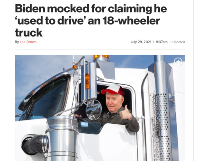 If this whole presidency thing doesnt work out for Joe, do you think he should go back and hit the road as a trucker?