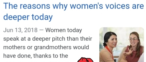 Why are new generations of females voices more deeper?