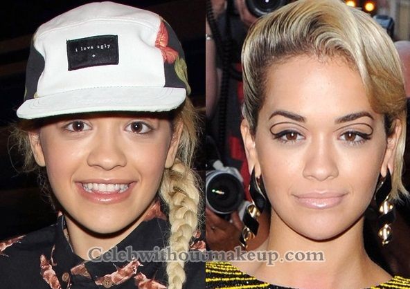 Which celebrity looks the most different with and without makeup?