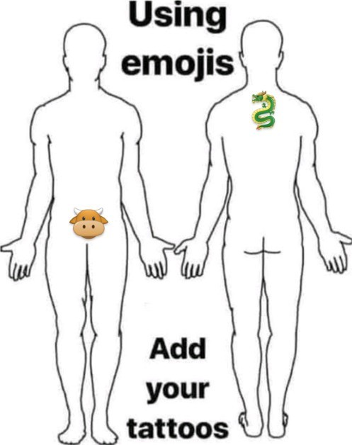 Show your tattoos using emojis?