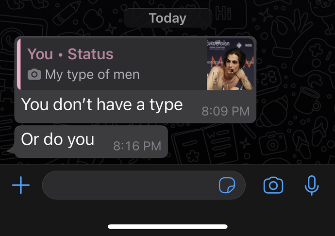 Why did he respond to my status?