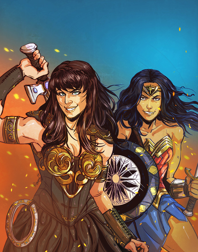 Xena Warrior Princess and Wonder Woman.
