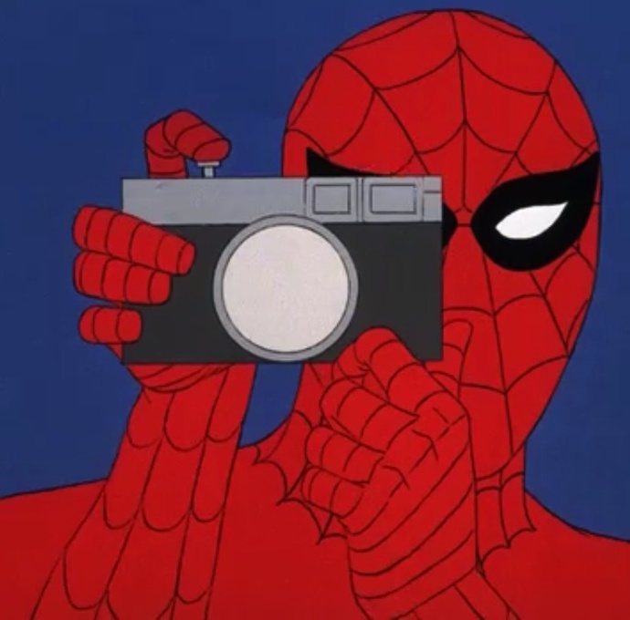 How would you react if you walked outside and caught spiderman hiding and snapping pictures ontop of your roof?