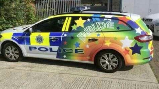 Would rainbow police cars bring joy to America?