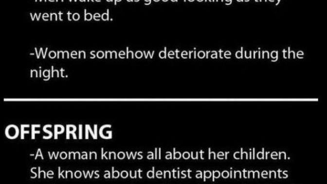 Is any of this true for the "difference between men and women"?