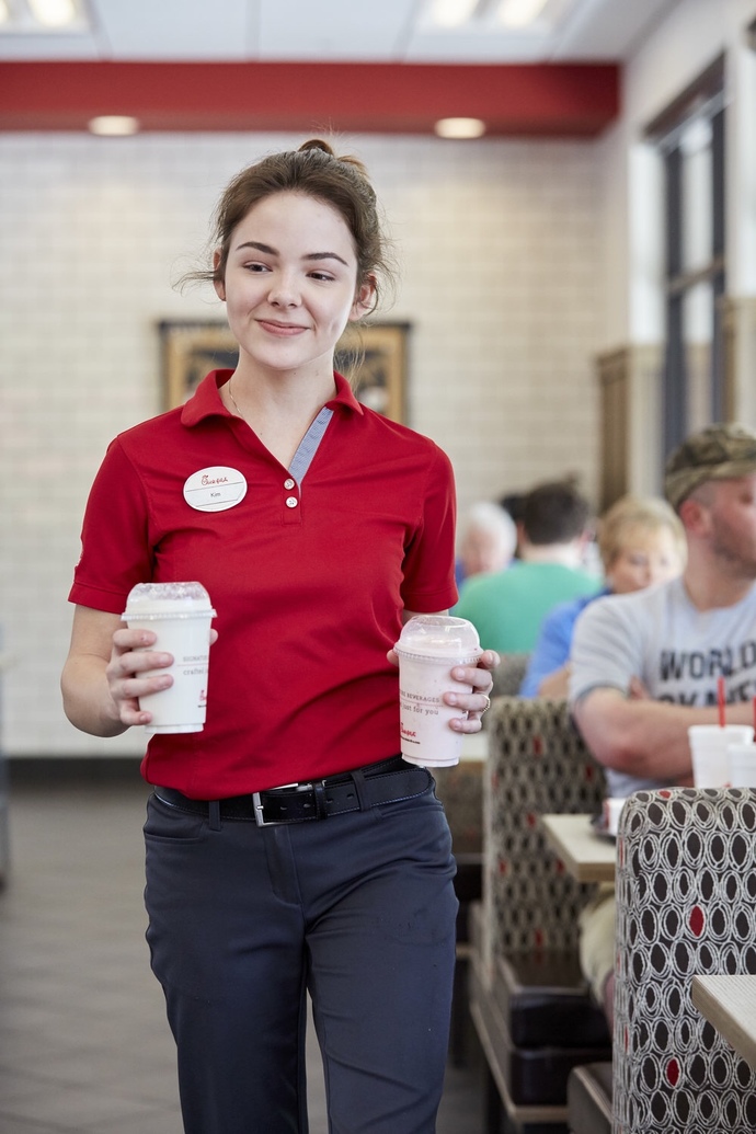 Why would a chick fil a employee ask how I am and be so smiley/friendly with me? Was she flirting or just doing her job?