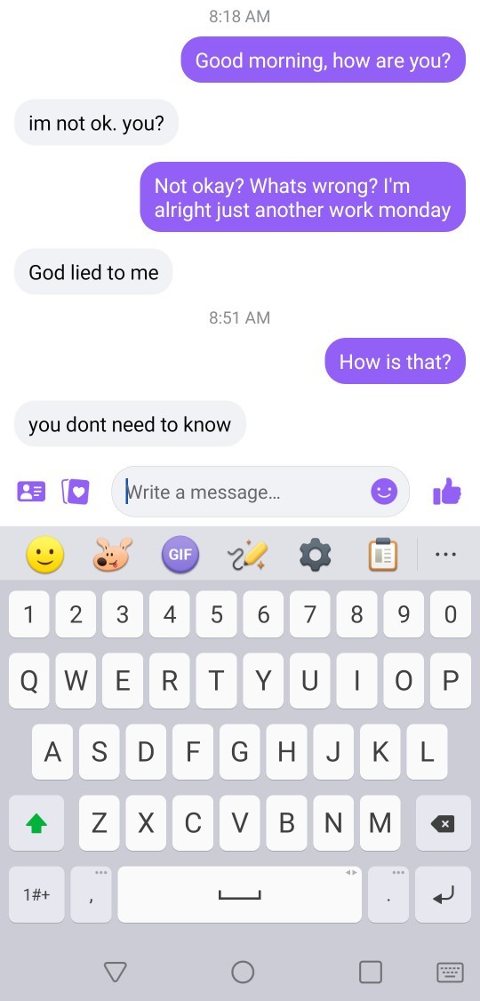 Do girls say weird shit online to guys they match with to test them or something?