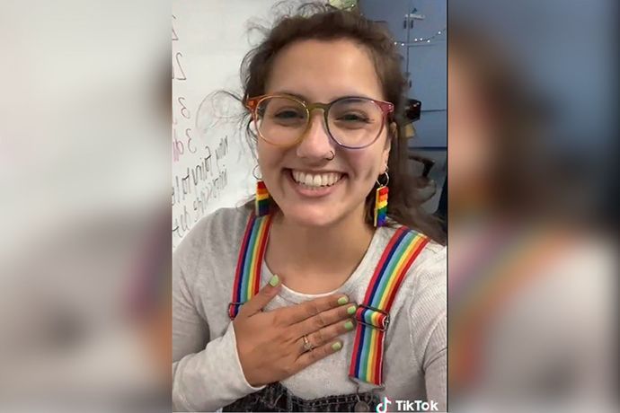 School teacher removes US flag because it makes her feel uncomfortable. Tells students instead to pledge allegiance to the LGBTQ flag. Thoughts?