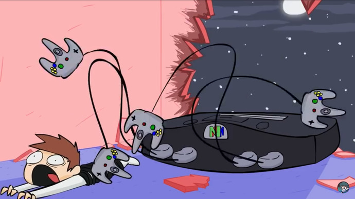 You’re in your room chilling when suddenly a giant N64 bursts in with n64 controller tentacles to swallow you whole! What do you do?