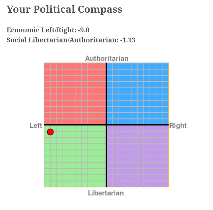 What’s your result for this political leaning/standing test?