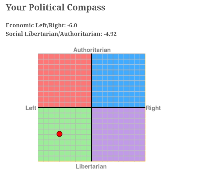 What’s your result for this political leaning/standing test?