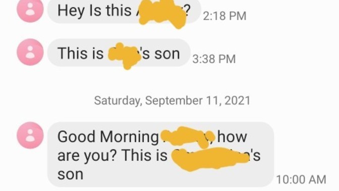 The coworkers son continued. Should my coworkers son have gotten a clue by now? Is he being weird?