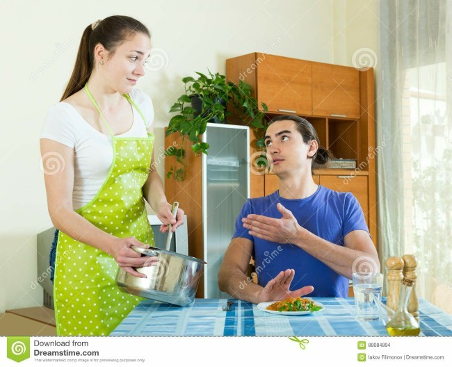Why do men ask and expect females to serve them food?