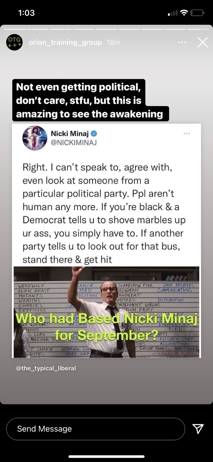 What are your thoughts on this political post by Nicki Minaj?