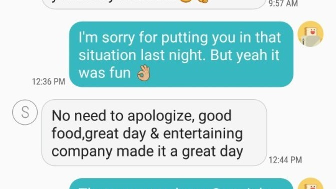 Is he still into me if he texted the next day saying this?