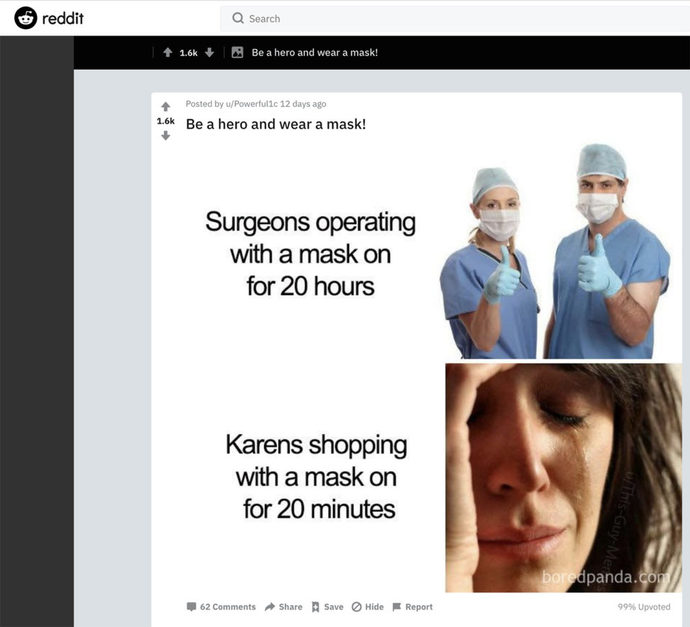“Masks are for pussies.” What are your thoughts?