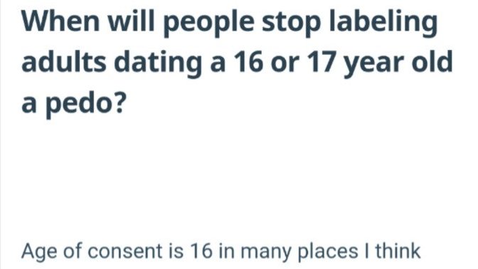 So legal ages of consent don't matter when your dumbasses don't agree with them. Do I have that right?