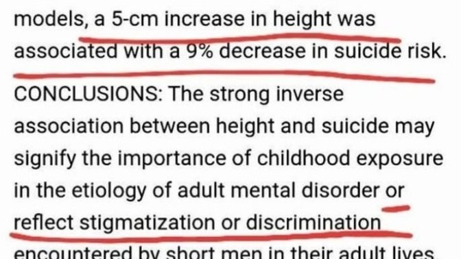 Do YOU think it's true that there is an inverse relationship between height and suicide rates in men?