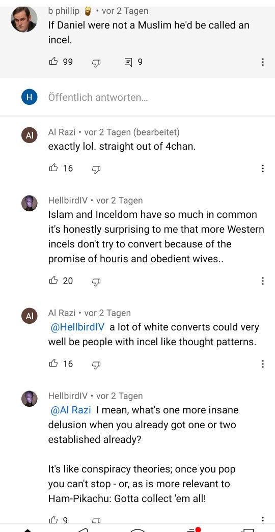 Why do some people hate feminazis but dont say anything about mgtow or redpill incels? What do you think about many mgtows/repills who likes islam?