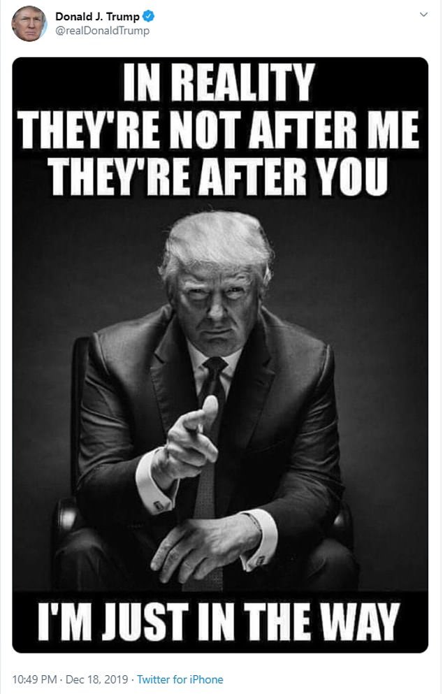 In reality, theyre not after me. Theyre after you. Im just in the way. Do you agree with this quote from Trump?