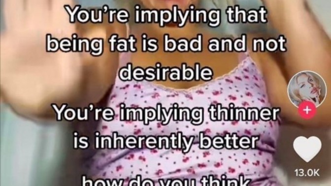 Do you think that wanting to lose weight is "fatphobic"?