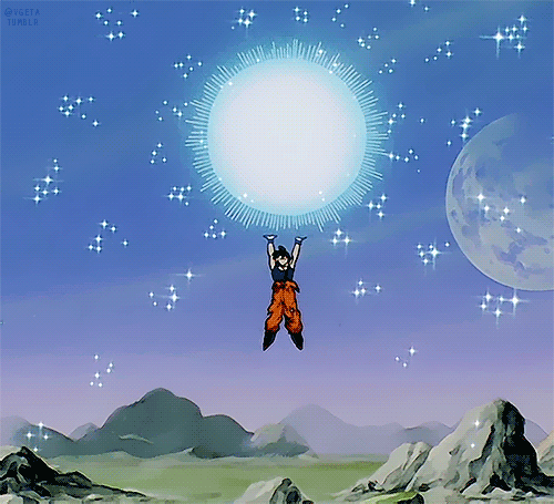 Goku from DragonballZ is preparing to launch a huge Spirit Bomb right at you. What do you do?