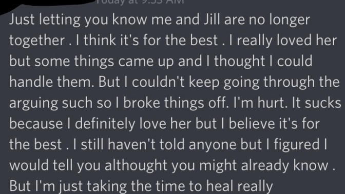 My (ex) boyfriend dumped me two days ago. then he sent this message to my friend this morning on discord. does it sound like he regrets dumping me?