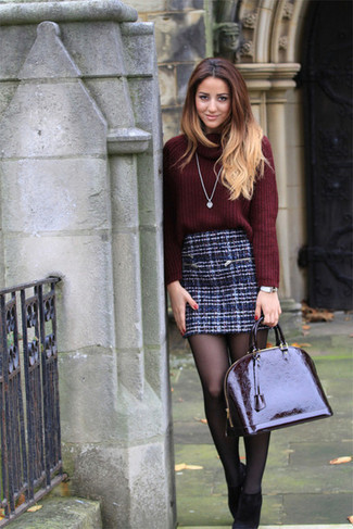 Tweed skirt and stockings
