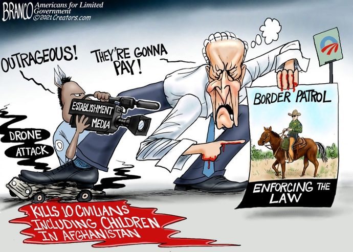 Do you agree that Biden made up the fake border patrol whipping story to distract from the fact he ordered a drone strike that killed children?