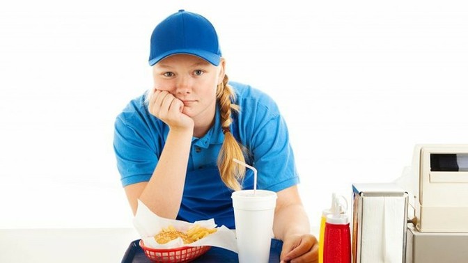 What's the worst thing about working in fast food?