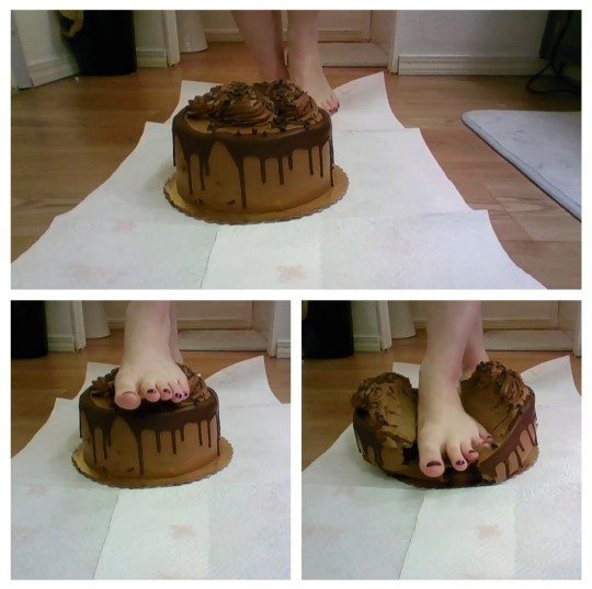 Would you ever like to try crushing a cake with your barefeet?