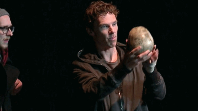 You see some guy talking in Elizabethan English to a human skull? what do you do?