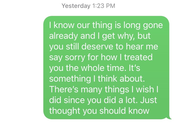 She ghosted me because I didn’t care enough. Was this a decent last message?